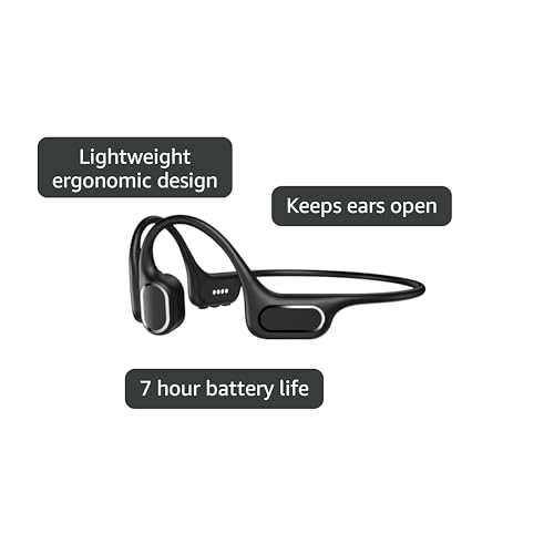 RR SPORTS Bone Conduction Bluetooth Headphones-SurfAudio, IP68 Waterproof Swimming Headphones with 32GB MP3 Player, Lightweight Open Ear Design for Swimming/Surfing/Marathon/Cycling(Dark)