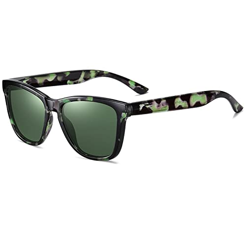 Lunettes de soleil polarisées pour cyclisme et pêche en vert écaille