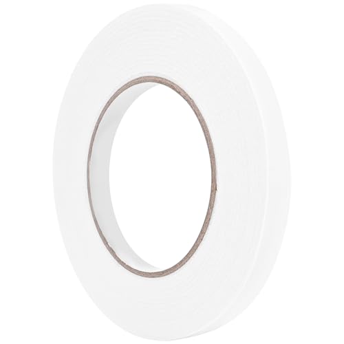 Image of Double Sided Foam Tape 0.39In x 16.5FT, Mounting Tape Heavy Duty, Strong Adhesive Weatherproof Seal Strips for DIY Craft Picture Poster, Car & Gap Filling Mountings, Home Office Decor (White)