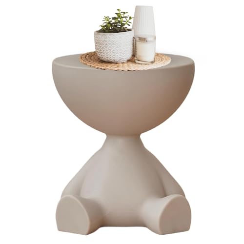 Mesas auxiliares – Mesa de centro redonda pequeña – Mesa de almacenamiento lateral creativa para el hogar, sala de estar y dormitorio, decoración de mesita de noche
