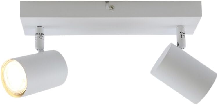 Olucia Elena Modern Rectangular Ceiling Spot Light, with one spot head angled downwards