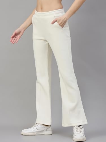 Image of 98 Degree North Women Flared Fleece Track Pants-GL1315-ALMOND