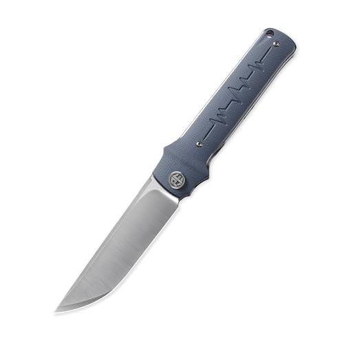 Petrified fish PFB04 Tena Folding Knife, 3.82" D2 Steel Satin Blade G10 Handle Pocket Folding knife for EDC Camping Outdoor (Gray Satin)