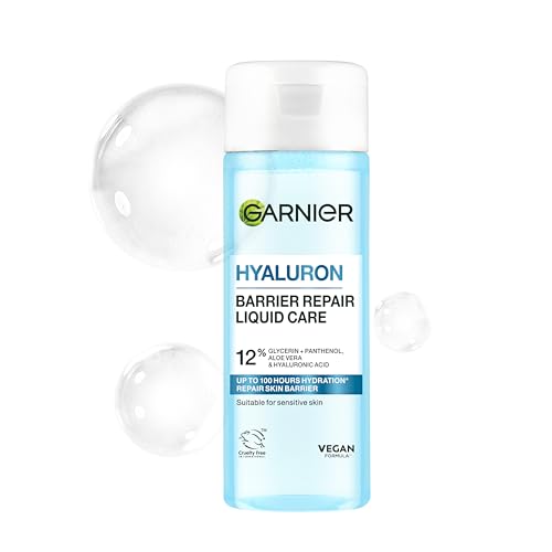 Image of GARNIER Hyaluron Barrier Repair Liquid Care Toner, 12% Glycerin and Panthenol, With Aloe Vera & Hyaluronic Acid, Long-Lasting Hydration, Repairs Skin Barrier, Cruelty Free & Vegan, 120ml