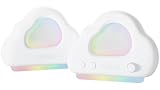 minotel cloud speaker 雲形スピーカー 小型 かわいい LEDライティング パステルカラー PCスピーカー USB接続 デスク用 (ピュアホワイト) image