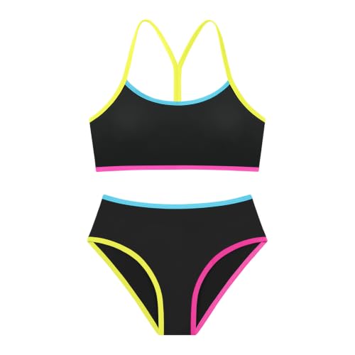 Image of Weixinbuy Girls Swimsuits Bikini Set Kids Bathing Suit Bikini Top Bottom 2Pcs Teen Girls' Swimwear Set