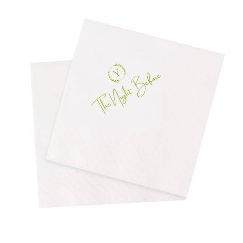 VOWFOO Guardanapos de coquetel com monograma The Night Before Rehearsal, pacote com 100 guardanapos