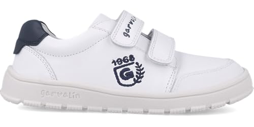 Imagen de Garvalín Zapato Niño Blanco 252510-A578 Calzado Deportivo Escolar Cierre de Velcro Suela Antideslizante y Flexible