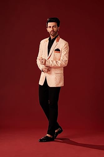 Elina fashion Men's Embroidered Meenakari Suit Jacket Blazer for Party Dinner Promp3