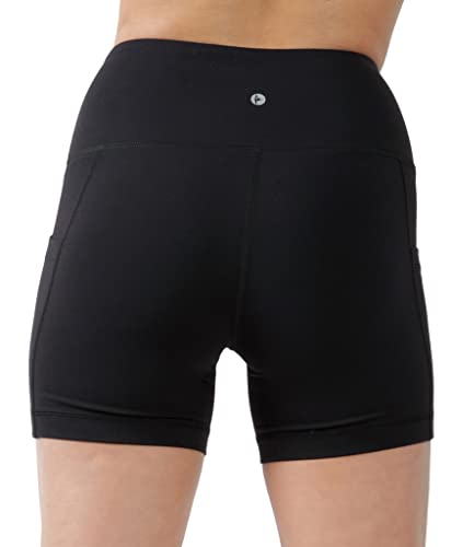 90 Degree By Reflex - High Waist Power Flex Biker Shorts With Side Pockets - 5", 7", 9" - Black 5" - Small #TOP3