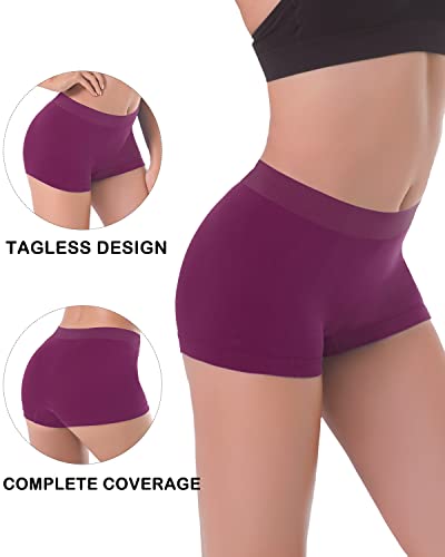 Image of LALESTE Women's Boyshort Underwear Full Coverage Seamless Panties Soft Stretch Boxer Briefs 5 Packs