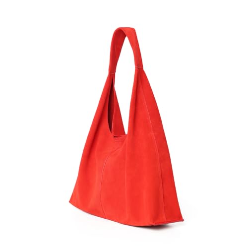 Bolso Hobo de Cuero Genuino Ante para Mujer miniatura 1