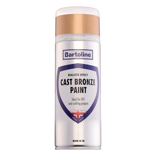 Bartoline Cast Bronze Paint 400ml Gloss Finish - Realistic Bronze Effect Spray Paint for Metal Wood Plastic and Ceramics Indoor and Outdoor Use