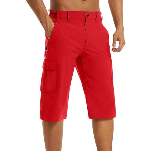 Short cargo 3/4 pour homme pour marcher léger sans transpirer avec ses poches zippées