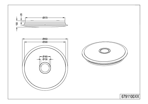 Plafonnier LED avec télécommande 50W Okinawa à intensité variable pour salon - 6