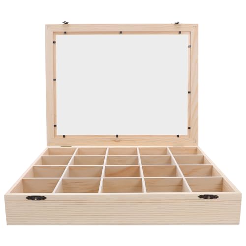 Boîte de collection pierres minérales bois noble à compartiments pour vitrine de collectionneur - 2