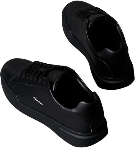 Calvin Klein Baskets Cupsole Homme Chunky Laceup en Cuir, Noir (Triple Black), 42
