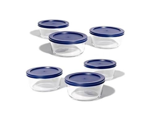 12-Piece Glass Food Storage Set (6 containers + 6 lids)