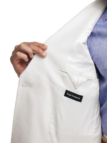 Paul Fredrick Men's Linen Blend Double Breasted Peak Lapel Suit Jacket4