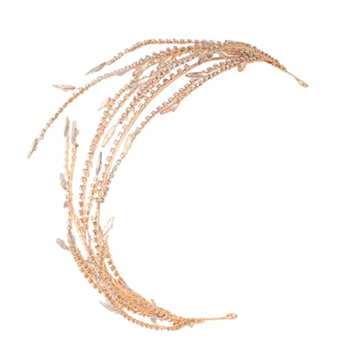 Diadema de boda dorada Lurrose de aleación doble red elegante delicada fiesta cumpleaños