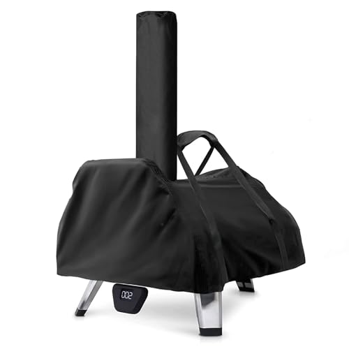 Fenghome Pizzaofen Abdeckung für Ooni karu 16, Wasserdicht Wetterfeste Pizzaofen Tragetasche 420D Oxford-Stoff Tragetasche Zubehör-Schwarz(83x52x34cm)