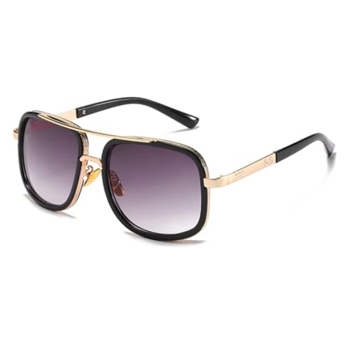 Lunettes de soleil en métal style steampunk avec verres noirs et gris