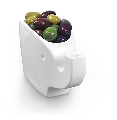 Genuine Fred Oliver Ceramic Elephant Tidbit Bowl, White, 1 Cups #TOP4