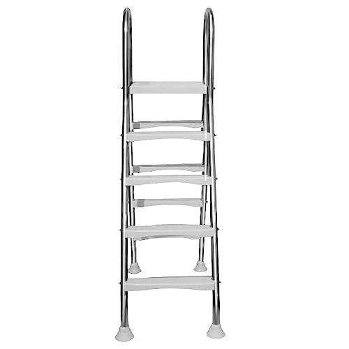 Escalera para piscina de 4 pasos antideslizante de acero inoxidable miniatura 1