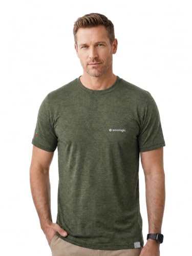Men's 100% Merino Wool T Shirt, Outdoor Base Layer Tee