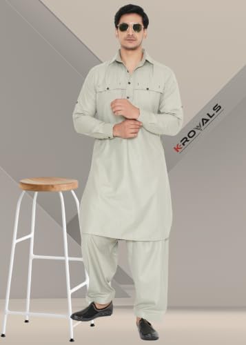 Image of K-ROYALS D-6 Cotton Blend Pathani suit for mens