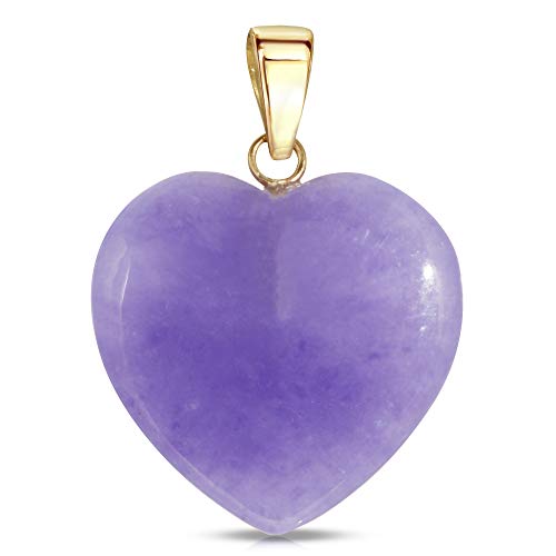 Regalia by Ulti Ramos Genunie Jade Heart Pendant 14K (Lavender-Jade)