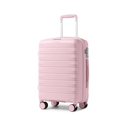 LARVENDER 20" Pink Hardshell Carry-On with Spinner Wheels