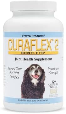 Nutramax Curaflex 2 Joint Health Supplement for Dogs, 120 Chewable Tablets