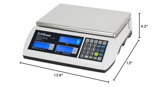 Báscula Comercial Electrónica CAS S2000 Jr 30 lb LCD miniatura 3