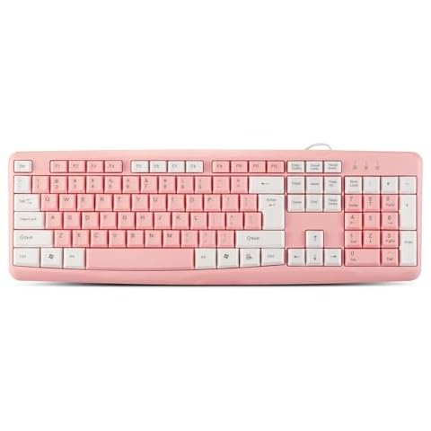 Guiheng Wired Computer Keyboard, Plug Play USB, Silent-Touch Chiclet Keys, Large Number Pad, LED Indicators，Ergonomic, Foldable Stands,Anti-Wear Letters Full Size Keyboard,for Windows Mac PC Laptop ﻿ Cover