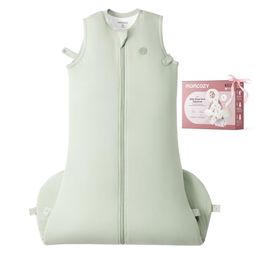 Image of Momcozy Sleep Sack for Toddler 12-24 Months, 1.5 TOG Baby Wearable Blanket with Supportive Plush Filling, Two-Way Zipper for Easy Diaper Changes, Snap-Fit Design for Growing Toddlers, Large, Green