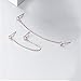 Simulated CZ Stud Chain Cuff S925 Sterling Silver Earrings for Women Double Piercing Holes Fashion Minimalist Climber Crawler Threader (Rose Gold-tone)