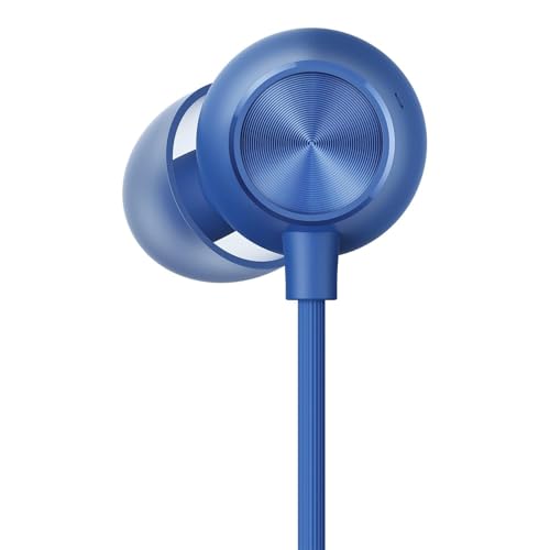Image of Lynacz Original Earphone Wired Earphones Buds 2 Neo with Mic Compatible with Realme, Oppo, Vivo with 11.2mm Bass Driver, Tangle-Free Cable, 3.5mm Jack, Light Weight, Travel Friendly, [Blue]