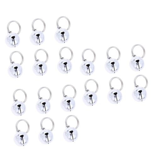Housoutil 3sets Pet Christmas Collar Bells Cat and Dog Bells Silver Jingle Pet Collar Pendant 18mm 10pcs*3
