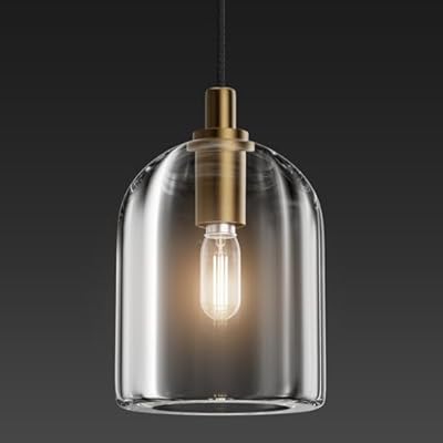 YIOSI Brass Pendant Light Fixtures, Crystal Modern Pendant Lights, Indoor Pendant Light for Kitchen Island Dining Room Living Room Bedroom Bathroom, E12 Bulb Included