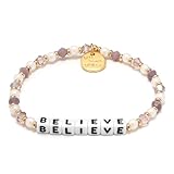 Little Words Project Believe Bracelet, The Original Word Bracelet, Made with Colorful Beads and Plated Brass Hardware, Handcrafted Design & Positive Message, Size L/XL