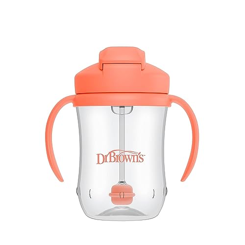 Dr. Brown's Milestones Baby's First Straw Cup, Coral, 1-Pack - image 8
