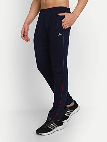 Image of Zeffit Men's Slim Fit Track Pants, Cotton, Elastic Waist, Side Pockets, Running & Gym