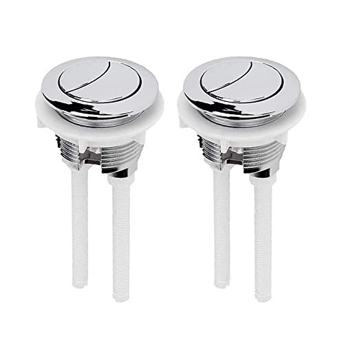 Jilskl Dual Flush WC Push Button,2 Stück Toilet WC Push Button,WC Wassertank Drucktasten,Dual Flush Chrome Push Button,für Spülung Toilette, Ersatzteil für Badezimmer Spülkasten Ersatzteile