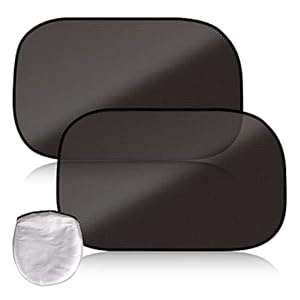 Zivacate Car Sun Shade 2 Pack – Universal Fit, 50×31 cm Cling Sun Shade for Car Window, UV Rays Protection, Kids Car Sunshades for Blackout with Storage Bag, Window Sun Shade for Baby