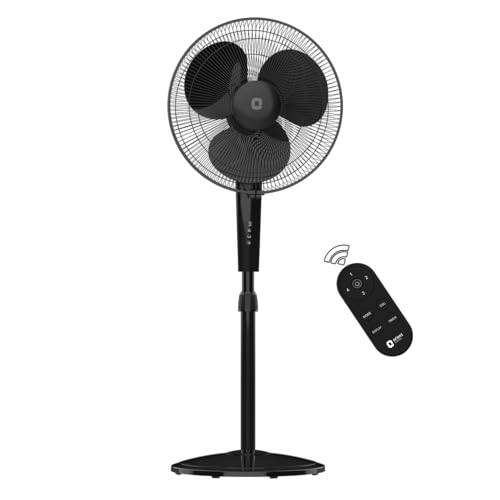 Image of Orient Electric Harrier BLDC Stand Fan with Remote | Energy Saving Fan, Whisper Quiet 52 dB Operation | 90 Oscillation, Tilt & Height Adjustment | 2 Year Warranty, Black