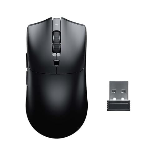 Image of RAWM MH01 Wireless Lightweight Gaming Mouse, PAW3395 Optical Sensor, 26000 DPI, 600mAh Rechargeable Battery, 7 Programmable Buttons, Dual-Driver Gaming Mice for PC /Laptop /Mac