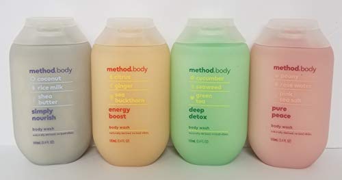 Method Body Wash Set of 4 - Simply Nourish, Energy Boost, Deep Detox