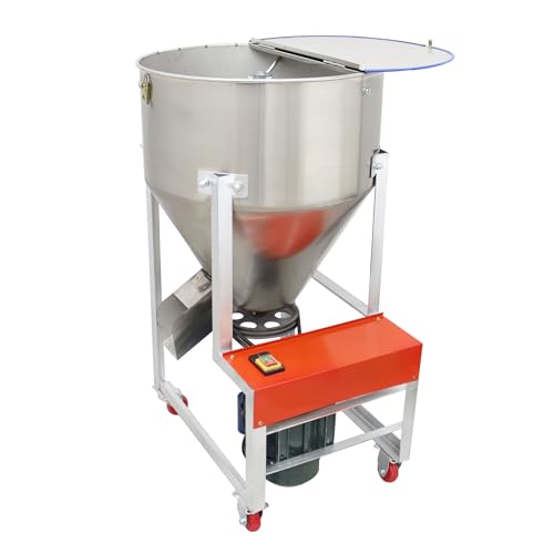 HQHAOTWU 201 Stainless Steel Feed Mixer Vertical Granular Plastic Mixing Machine for Animal Feed Mixing and Stirring 75KG/165LBS Capacity Stirrer 3KW 1720r/min