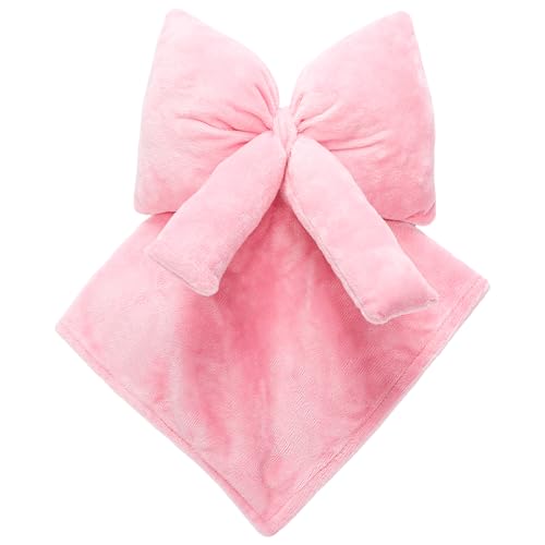 Image of Breling Pink Coquette Bow Security Blanket Soft Baby Fluffy Blanket Unisex Stuffed Gift for Newborn Infant Toddler Boys and Girls, 13. 78 Inch